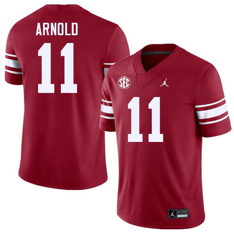 #11 Jackson Arnold Oklahoma Sooners 2024 SEC Conference College Football Jerseys-Throwback